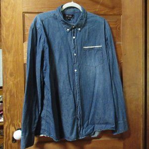 Adam Levine Button Down Denim Long Sleeve Shirt XL